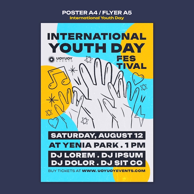 Free PSD international youth day poster template