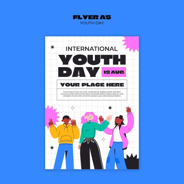 Free PSD international youth day poster template