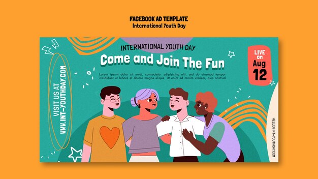 International youth day social media promo template