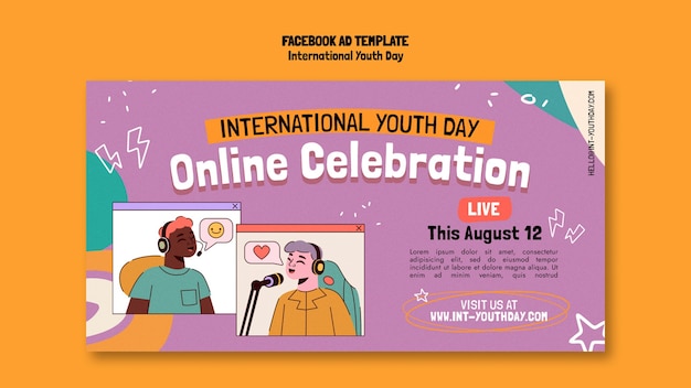 Free PSD international youth day social media promo template