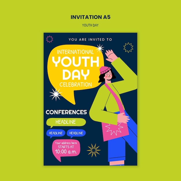 Free PSD international youth day  template design