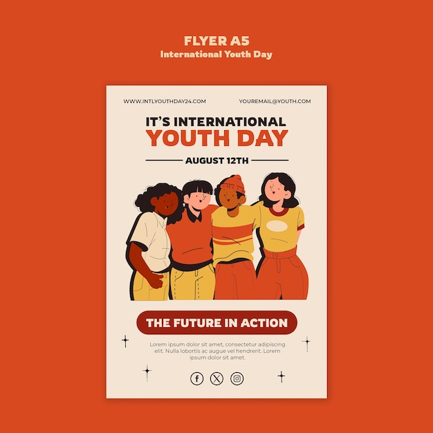 International youth day template design