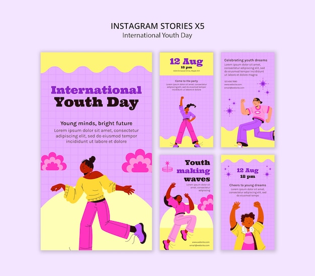 International youth day template design