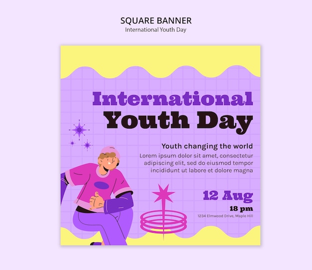 Free PSD international youth day template design