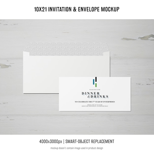 Free PSD invitation and envelope mockup