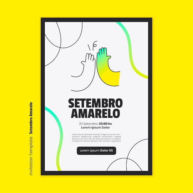 Free PSD invitation template for brazilian suicide month prevention awareness campaign