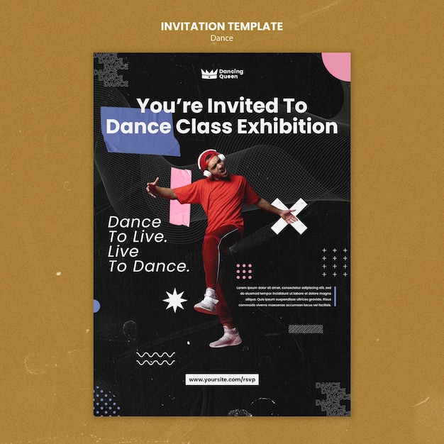 Invitation template for dance studio classes