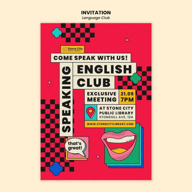 Invitation template for english language club