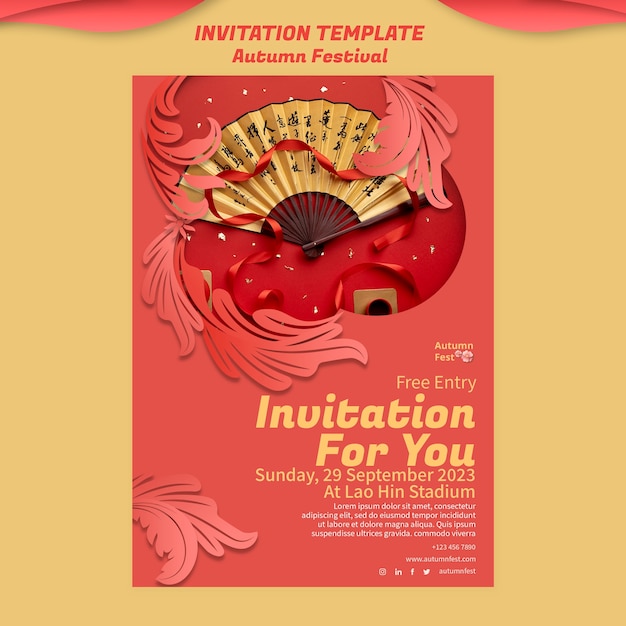 Invitation template for mid-autumn festival celebration