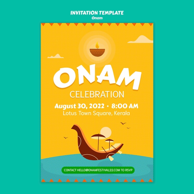 Free PSD invitation template for onam celebration