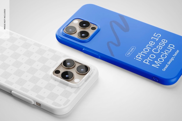 Free PSD iphone 15 pro case mockup close up