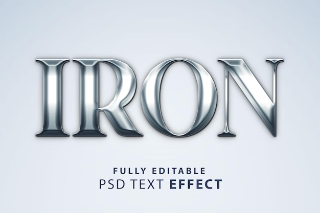 iron style psd text effect