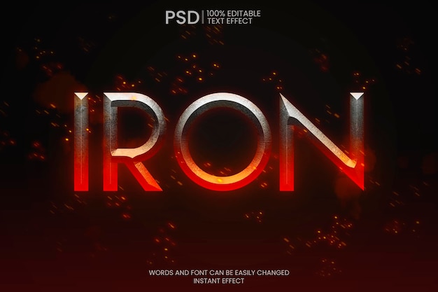 Free PSD iron text effect