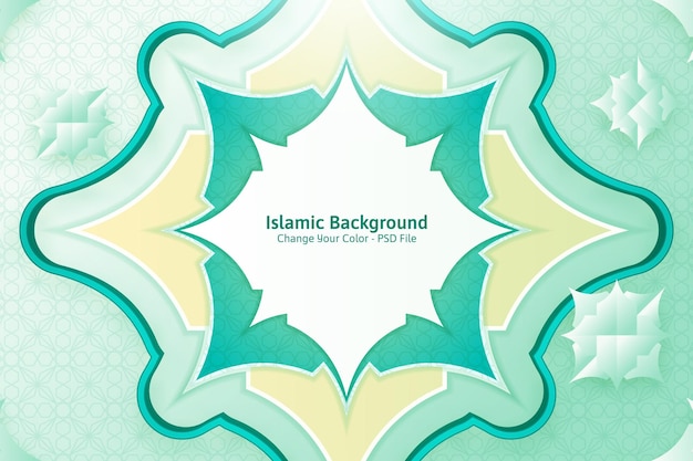 Free PSD islamic background frame islamic editable color