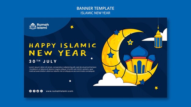 Islamic new year banner template design