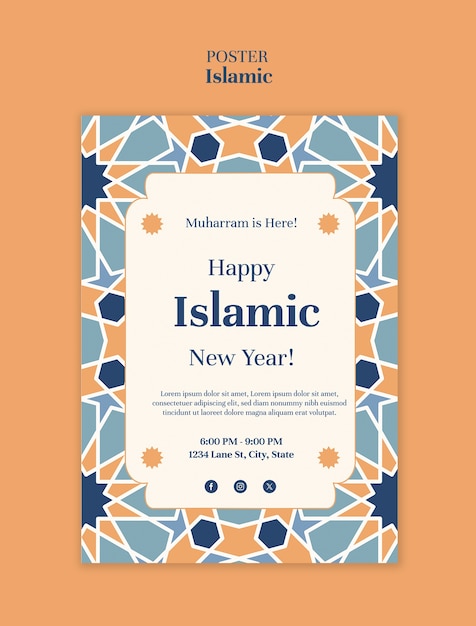 Free PSD islamic poster template design