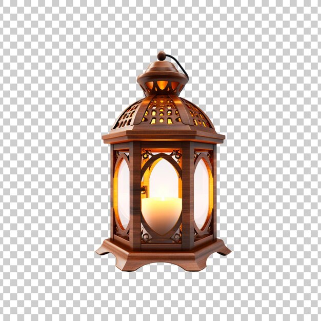 Islamic ramadan kareem lantern on transparent background