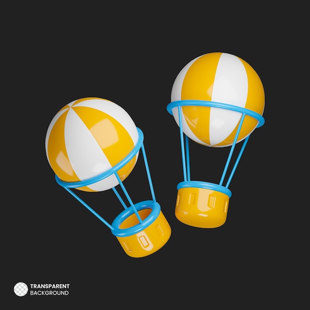 Isolated 3d hot air balloon icon