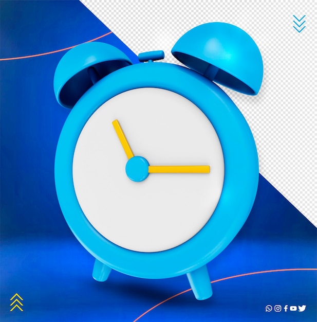 isolated clock 3d illustration for compositions reminder icon