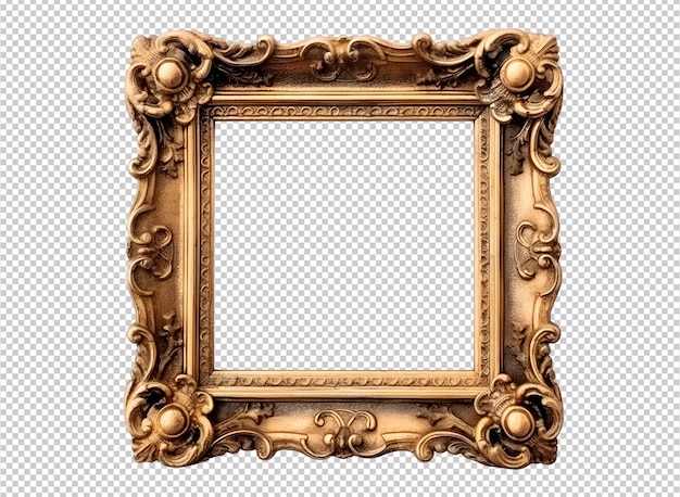 Free PSD isolated golden luxury photo frame