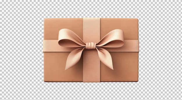 Free PSD isolated image of golden gift with 3d bow on transparent background