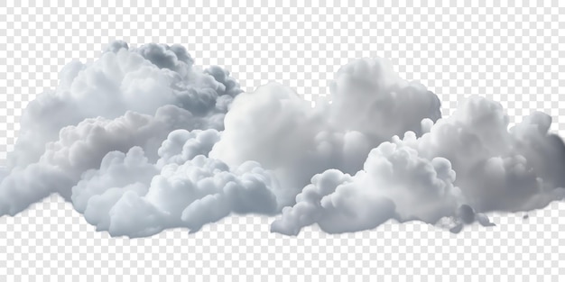 Free PSD isolated white natural fluffy cloud on transparent background