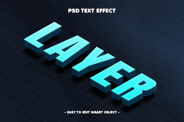 Free PSD isometric layer 3d editable text effect