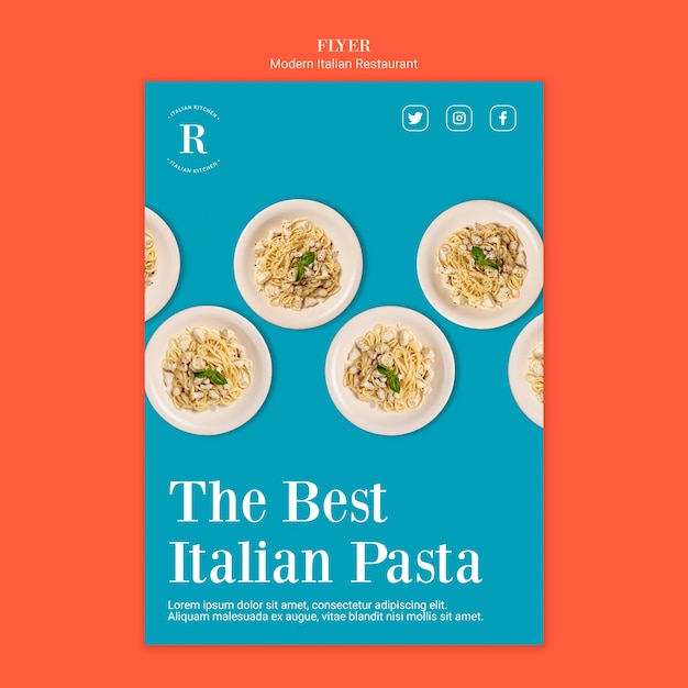 Free PSD italian cuisine flyer template