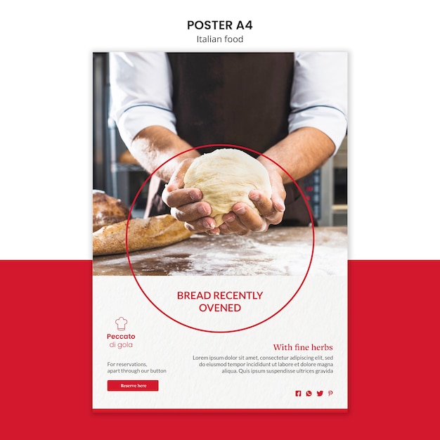 Free PSD italian cuisine poster design