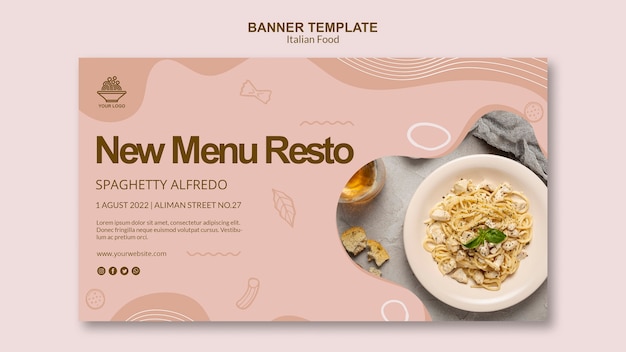 Italian food banner template concept