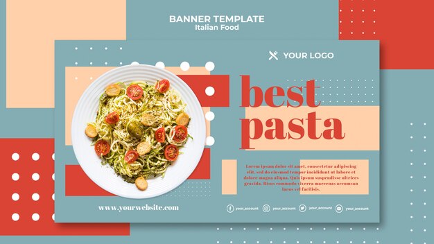 Italian food banner template