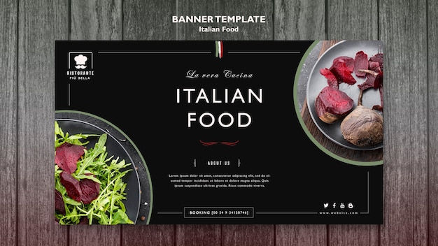 Free PSD italian food banner template