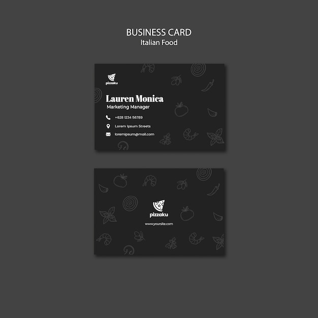 Italian food business card template theme