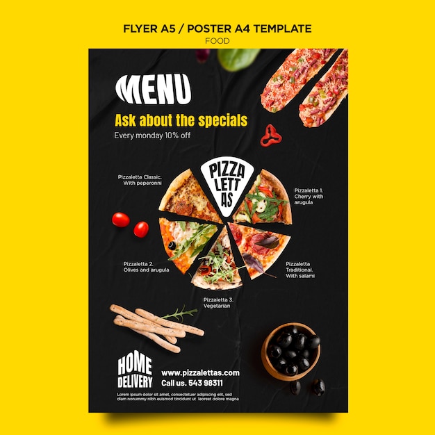 Italian food poster template