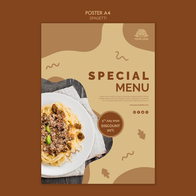 Free PSD italian food poster