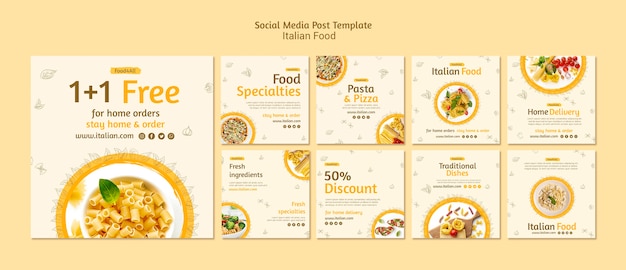 Italian food social media posts