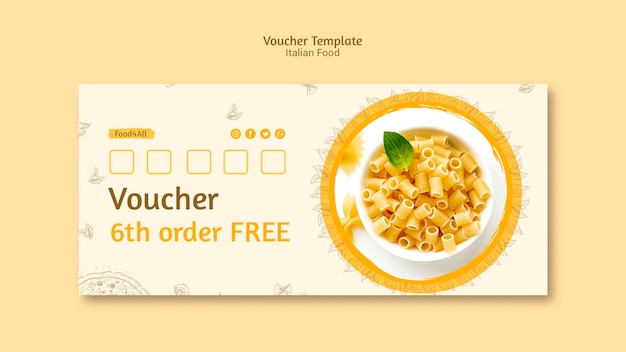 Free PSD italian food voucher template style