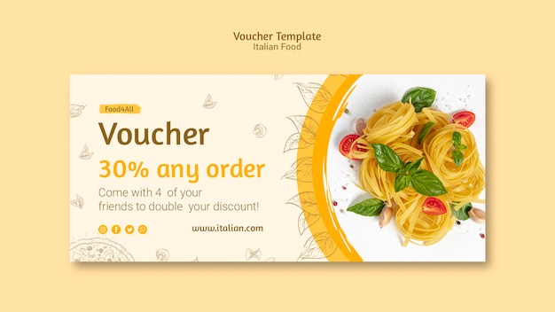 Italian food voucher template