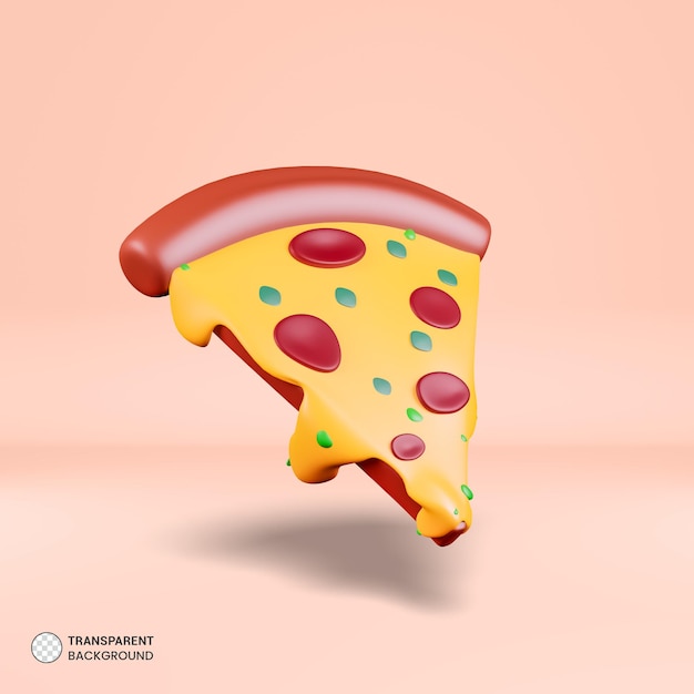 Italian Pizza fast food icon Isolated 3d render Illustration