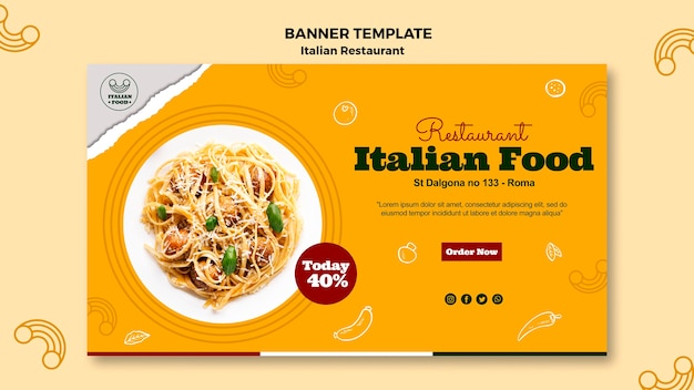 Italian restaurant banner template