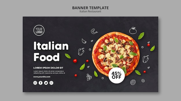 Italian restaurant banner template