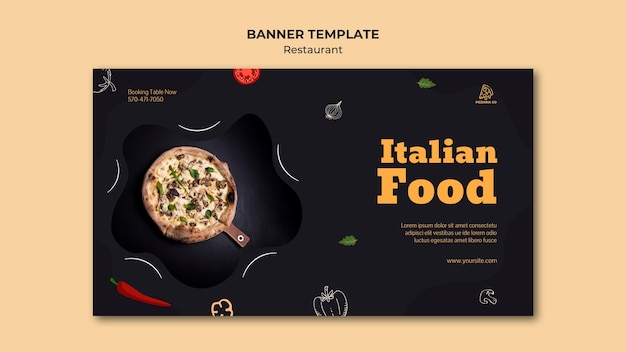 Free PSD italian restaurant banner template