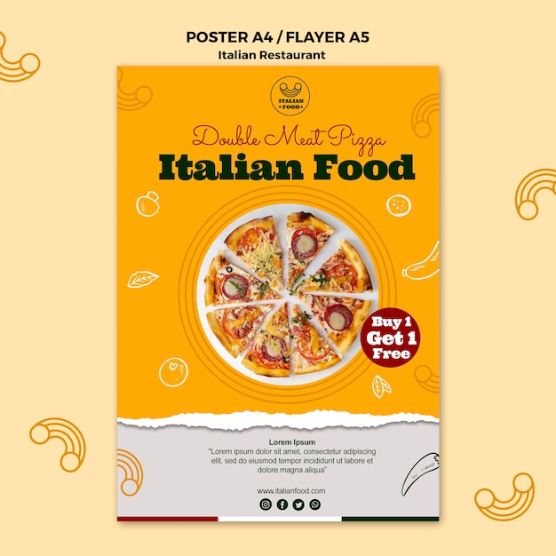 Italian restaurant poster with offer