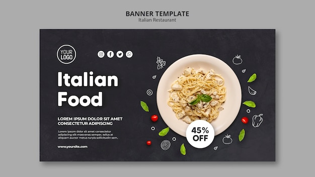 Italian restaurant template banner