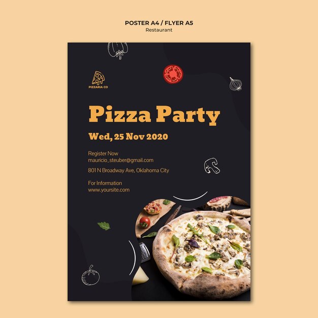 Italian restaurant template flyer