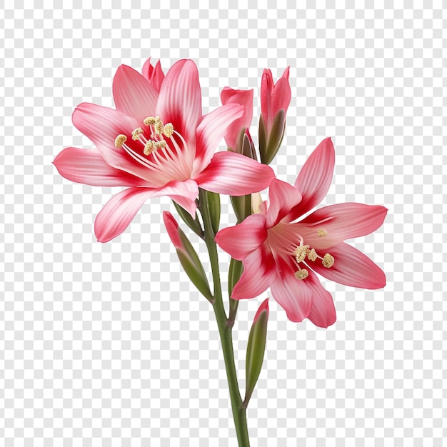 Ixia flower isolated on transparent background