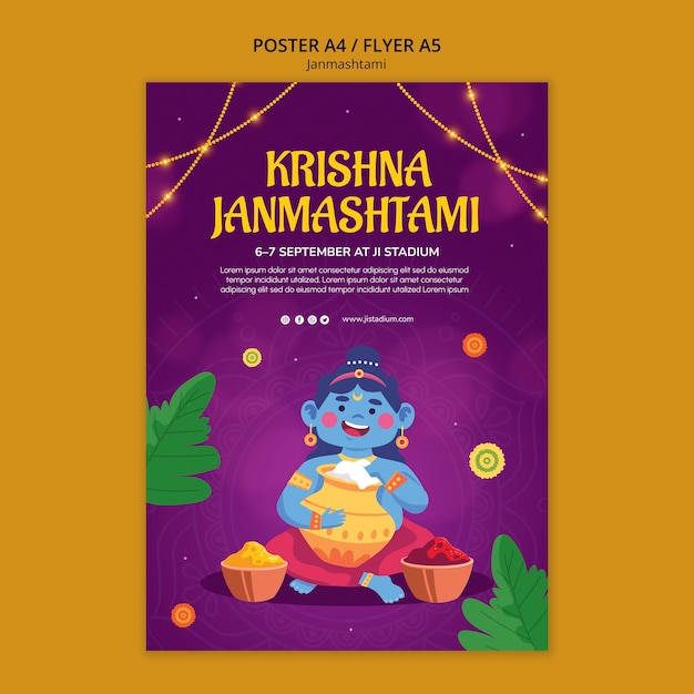 Janmashtami template design