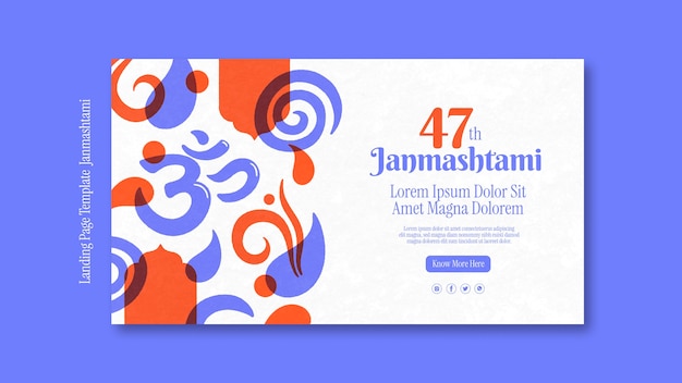 Free PSD janmashtami template design