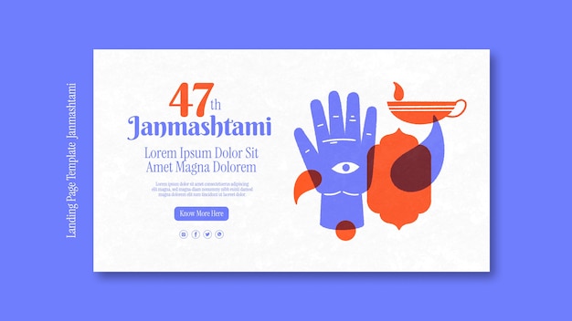 Free PSD janmashtami template design