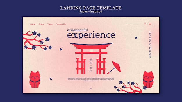 Japan inspired landing page design template